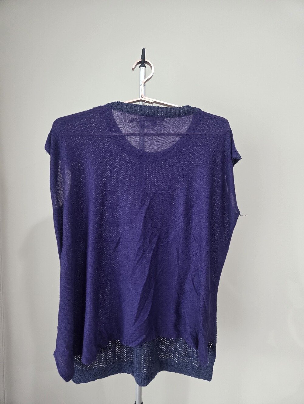 Miracle Navy Blue Crochet Tank Top with Sequin Accents Sz.S/M - Picture 3 of 8